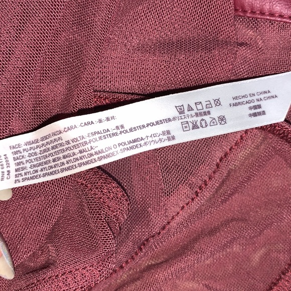 FREE PEOPLE SHE’S A VEGAN Leather & Mesh Bodysuit - Picture 9 of 10